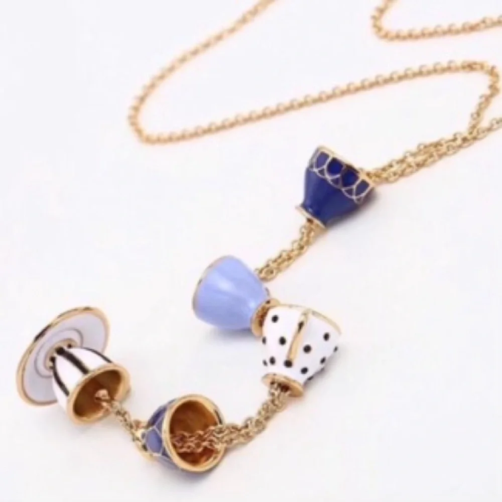 Kate Spade Authentic Tea Time Stacked Cups Necklace